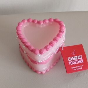 Celebrate Together Pink Heart LED Candle